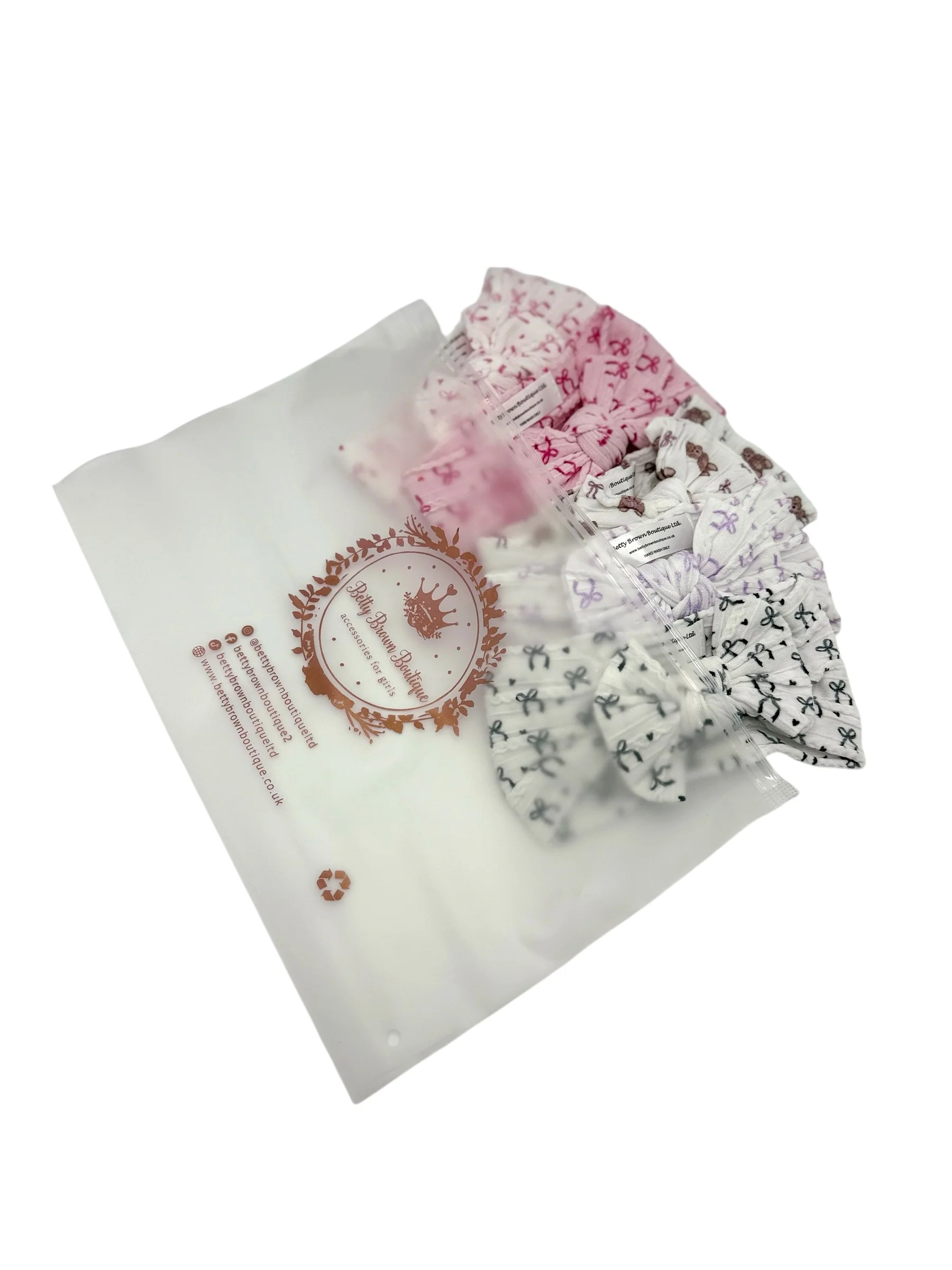 Bow Obsessed Bundle of 5 Smaller Bow Cable Knit Headbands - Suitable From Newborn - Image 2