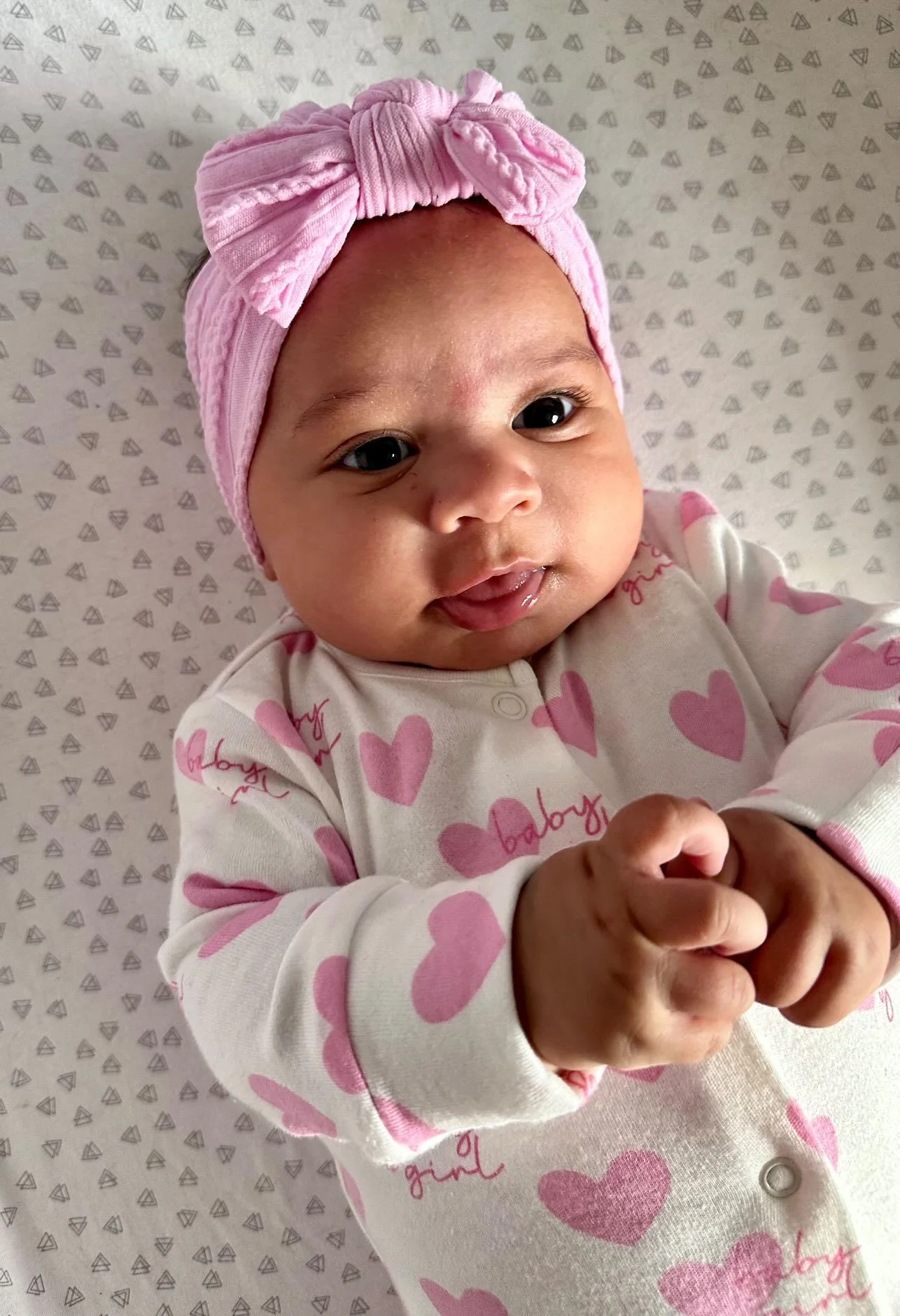 Carnation Pink Smaller Bow Cable Knit Headband - Image 9