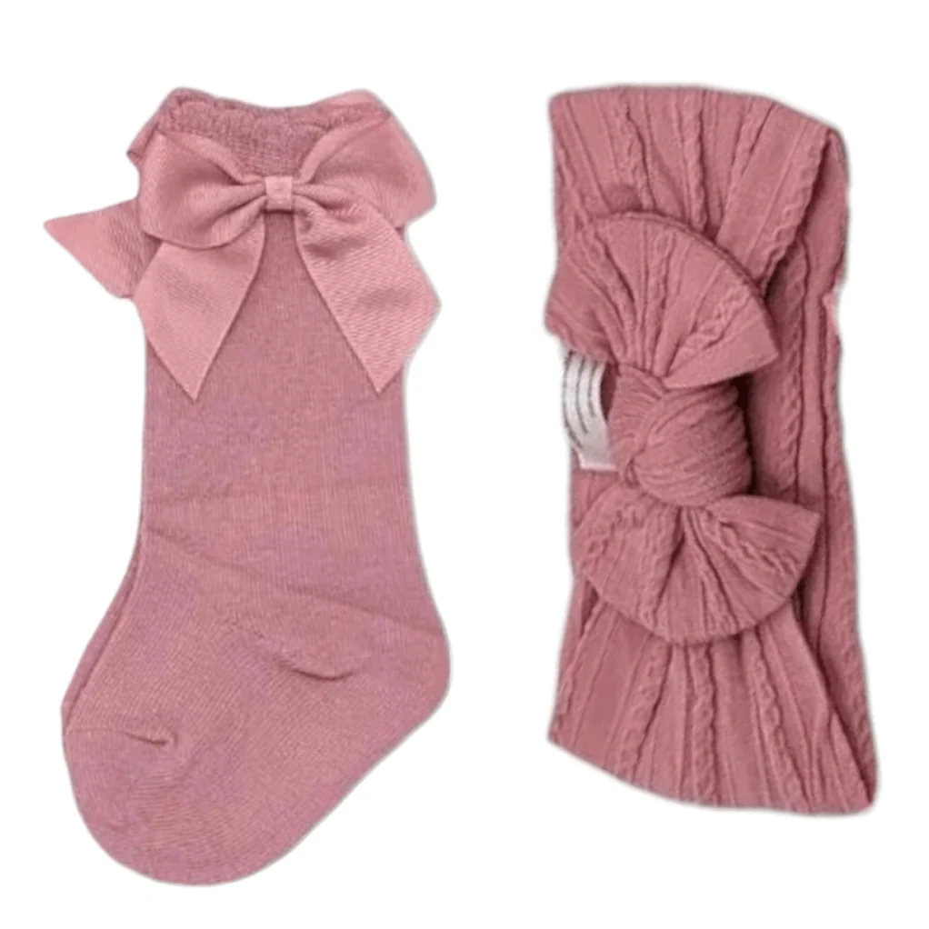 Our Light Berry Smaller Headband & Knee High Socks Set
