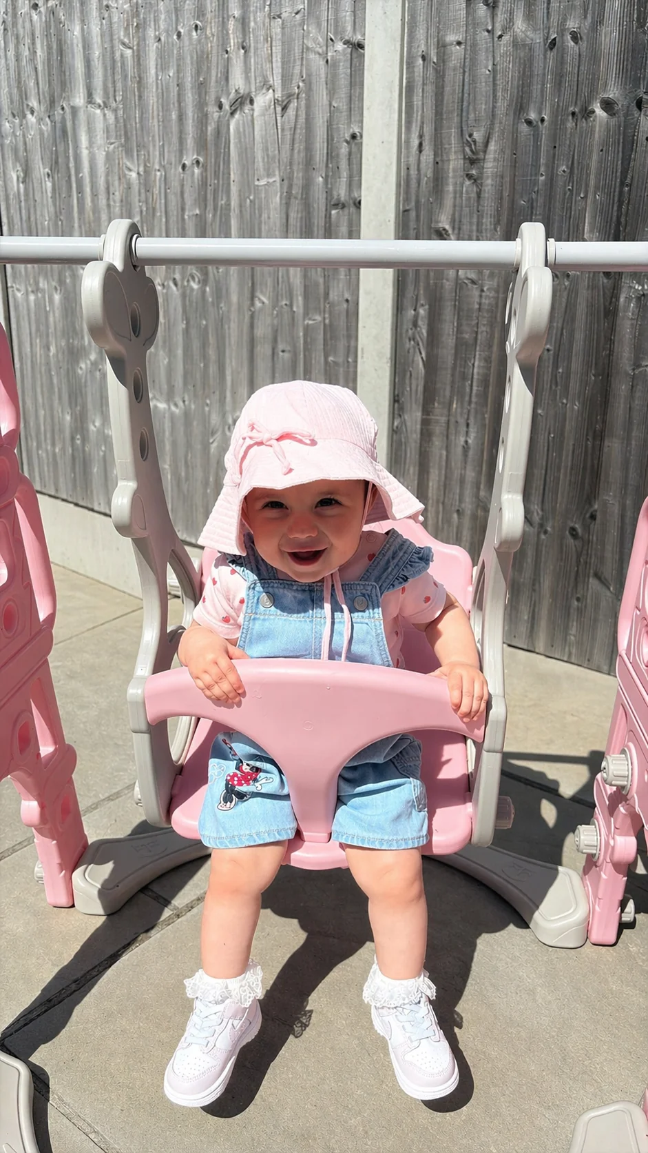 Light Pink Adjustable Sun Hat With Bow - Image 3