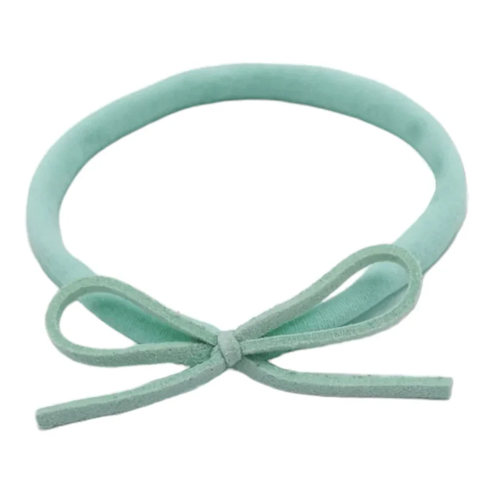 Mint Green Mini Cord Dainty Bow On Headband