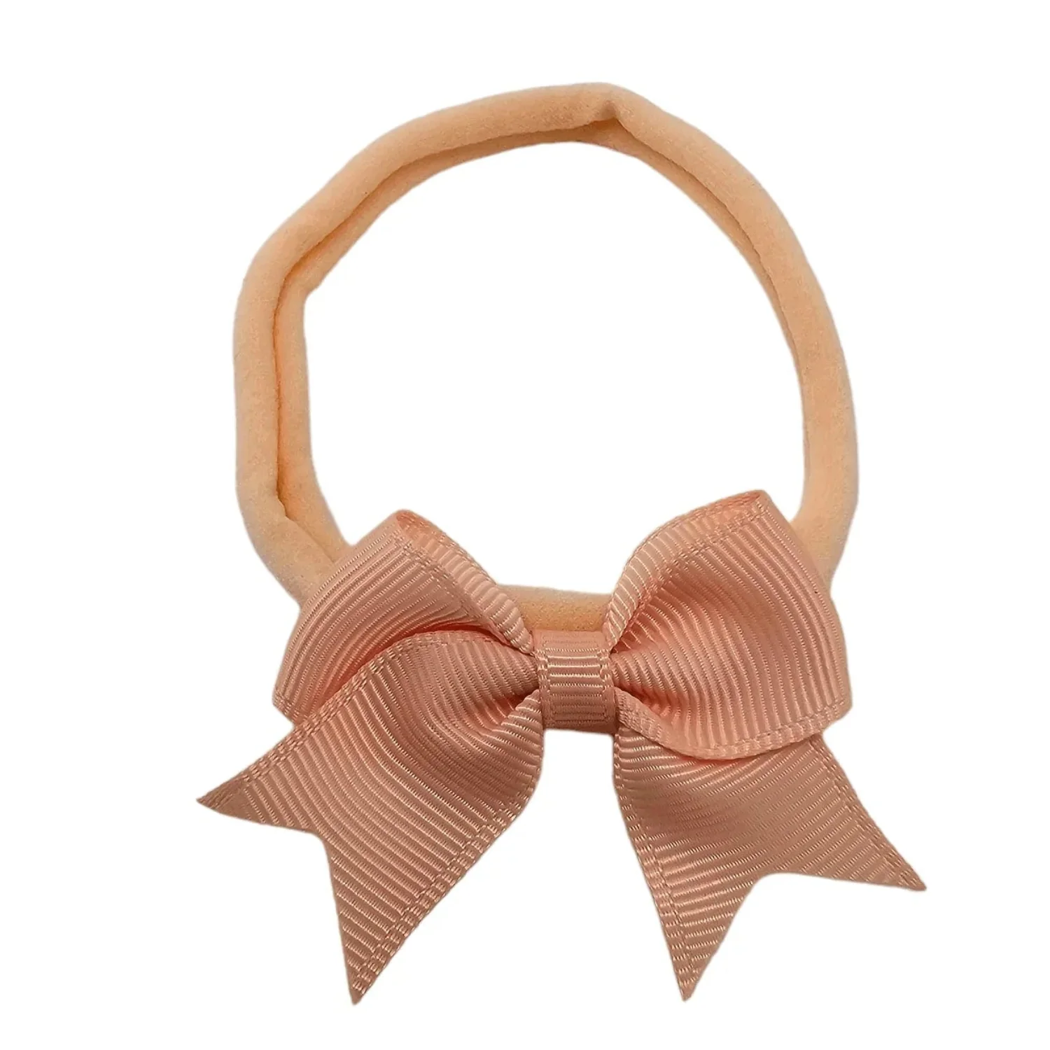Peach 2 Inch Dainty Kiss Bow On Headbands