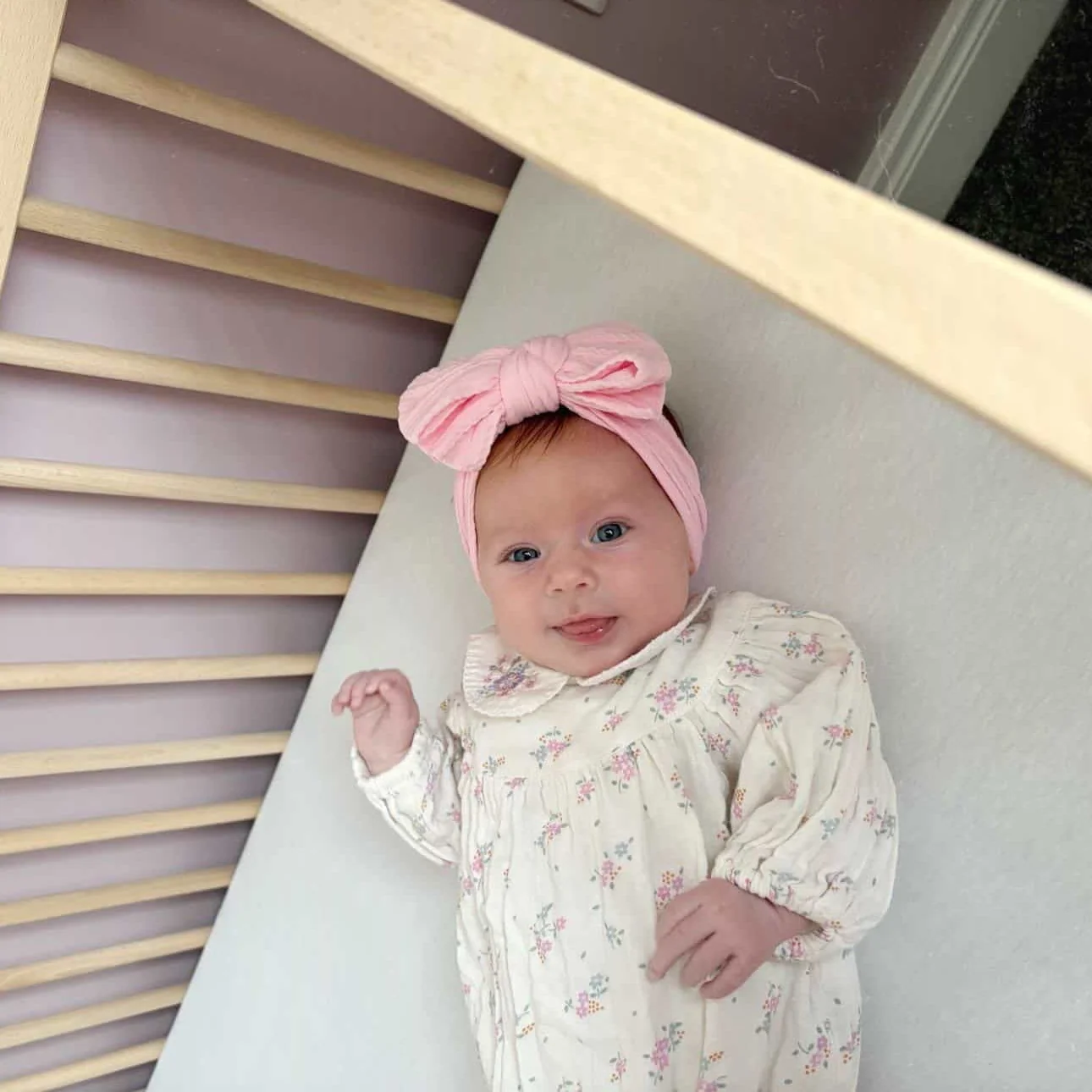 Pink Blossom Larger Bow Cable Knit Headband - Image 4