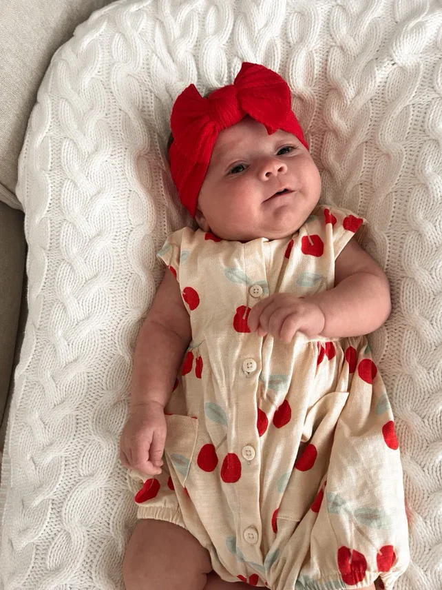 Red Cable Knit Smaller Bow Headband - Image 6