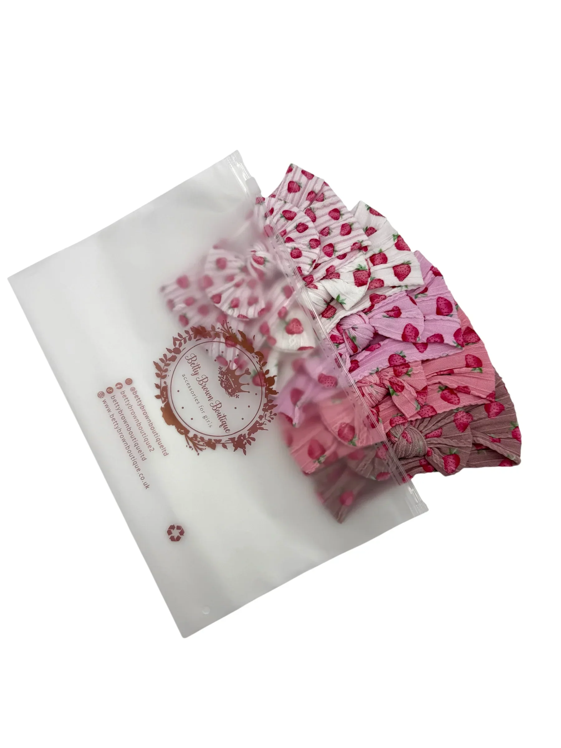 Strawberry Lovers Smaller Bow Cable Knit Headband Bundle - Image 3